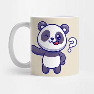 Cute Panda With Question Mark Cartoon Mug